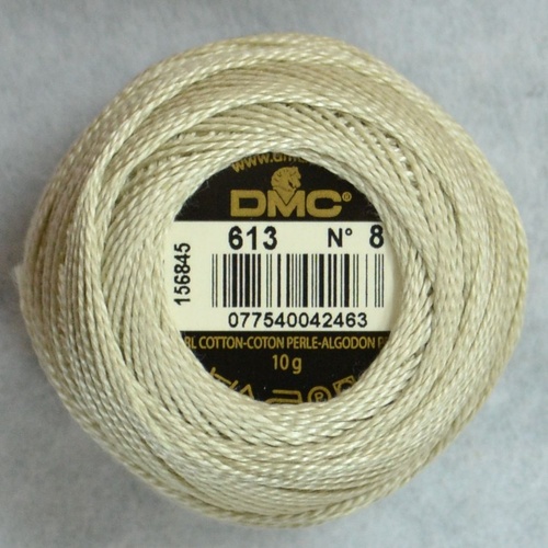 DMC Perle (Pearl) 8 Cotton #613 VERY LIGHT DRAB BROWN (GREEN BROWN) 10g Ball 80m