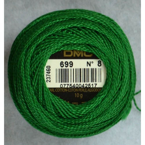 DMC Perle (Pearl) 8 Cotton #699 GREEN 10g Ball 80m