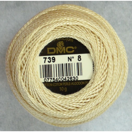 DMC Perle (Pearl) 8 Cotton #739 ULTRA VERY LIGHT TAN 10g Ball 80m