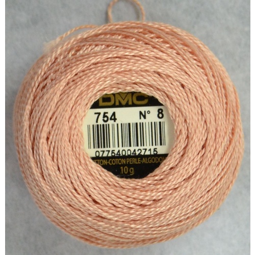 DMC Perle (Pearl) 8 Cotton #754 LIGHT PEACH 10g Ball 80m