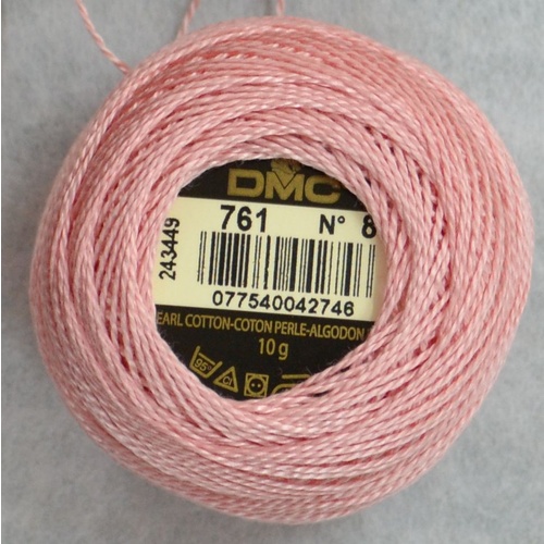 DMC Perle (Pearl) 8 Cotton #761 LIGHT SALMON 10g Ball 80m