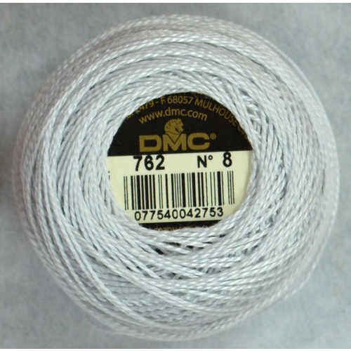 DMC Perle (Pearl) 8 Cotton #762 VERY LIGHT PEARL GREY 10g Ball 80m