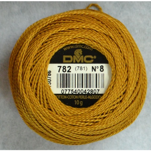 DMC Perle (Pearl) 8 Cotton #782 DARK TOPAZ 10g Ball 80m