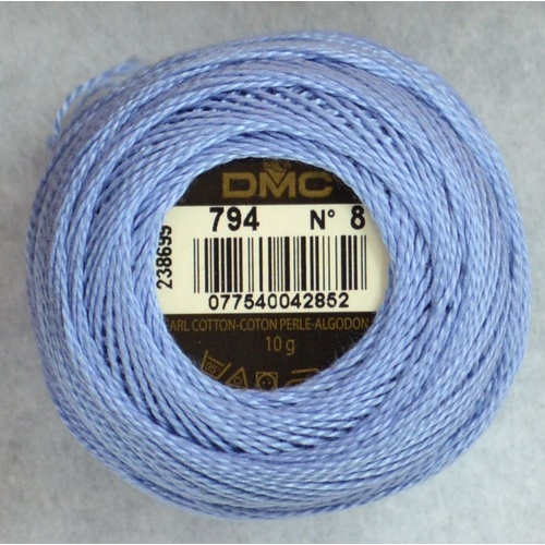 DMC Size 8 Perle Cotton Thread, 747 Very Light Sky Blue