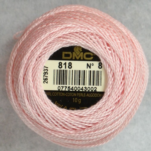 DMC Perle (Pearl) 8 Cotton #818 BABY PINK 10g Ball 80m