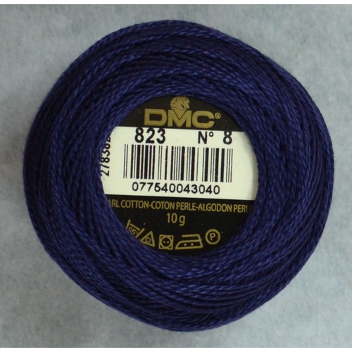 DMC Perle (Pearl) 8 Cotton #823 DARK NAVY BLUE 10g Ball 80m