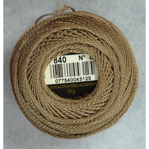DMC Perle (Pearl) 8 Cotton #840 MEDIUM BEIGE BROWN 10g Ball 80m