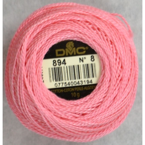 DMC Perle (Pearl) 8 Cotton #894 VERY LIGHT CARNATION 10g Ball 80m