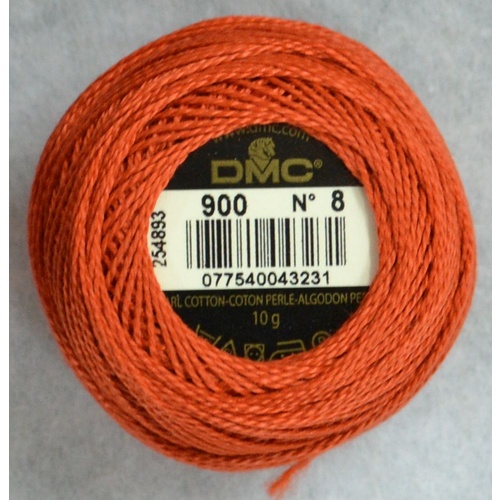 DMC Perle (Pearl) 8 Cotton #900 DARK BURNT ORANGE 10g Ball 80m