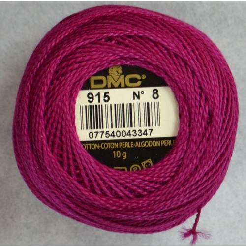 DMC Perle (Pearl) 8 Cotton #915 DARK PLUM 10g Ball 80m
