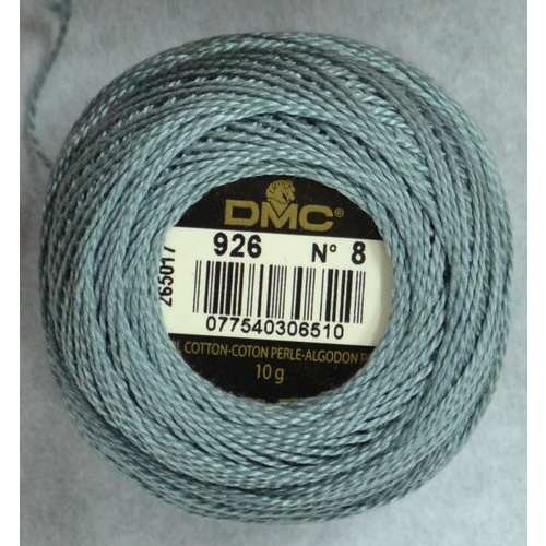 DMC Perle (Pearl) 8 Cotton #926 MEDIUM GREY GREEN 10g Ball 80m