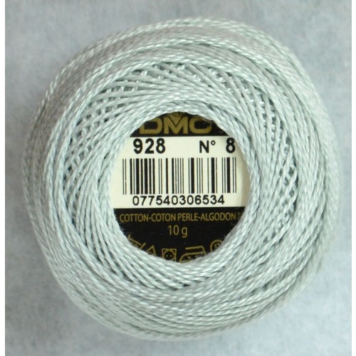 DMC Perle (Pearl) 8 Cotton #928 VERY LIGHT GREY GREEN 10g Ball 80m