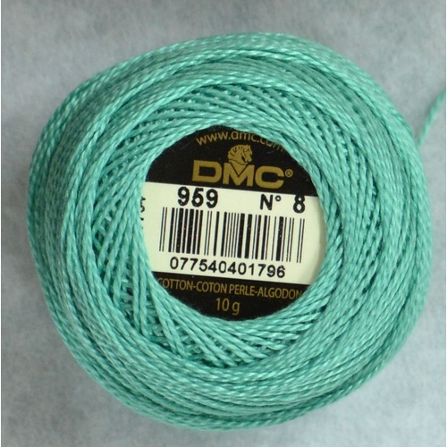 DMC Perle (Pearl) 8 Cotton #959 MEDIUM SEAGREEN 10g Ball 80m