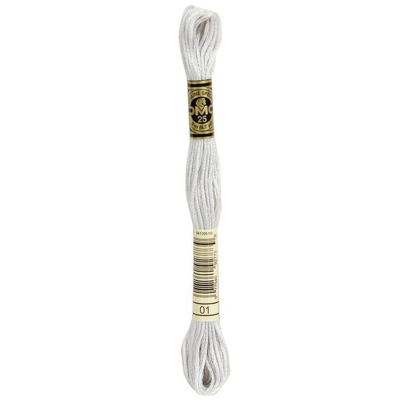 DMC Stranded Cotton #01 Silk Pure Tin Hand Embroidery Floss 8m Skein
