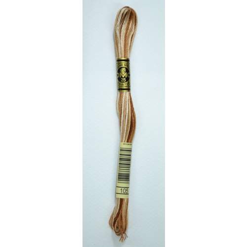 DMC Stranded Cotton #105 Variegated Tan/Brown Hand Embroidery Floss 8m Skein