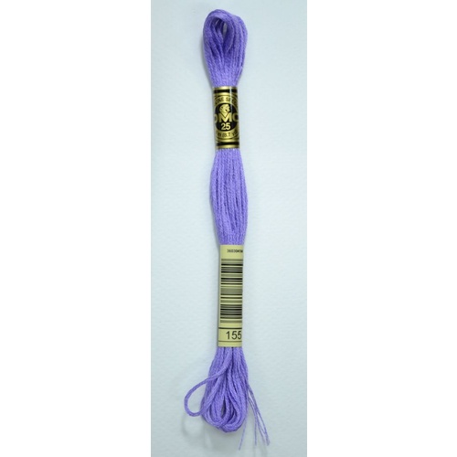 DMC Stranded Cotton #155 Medium Dark Blue Violet Hand Embroidery Floss 8m Skein