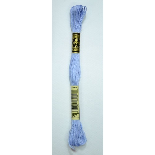 DMC Stranded Cotton #157 Very Light Cornflower Blue Hand Embroidery Floss 8m Skein