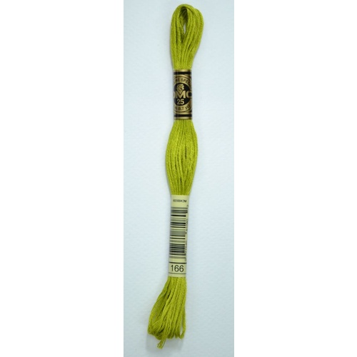 DMC Stranded Cotton #166 Medium Light Moss Green Hand Embroidery Floss 8m Skein