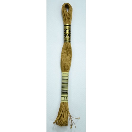 DMC Stranded Cotton #167 Very Dark Yellow Beige Hand Embroidery Floss 8m Skein