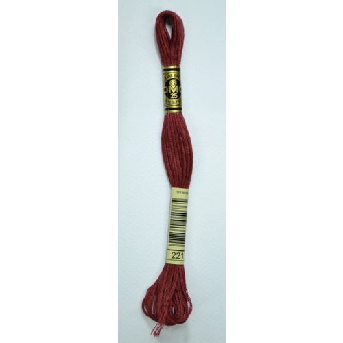 DMC Stranded Cotton #221 Very Dark Shell Pink Hand Embroidery Floss 8m Skein