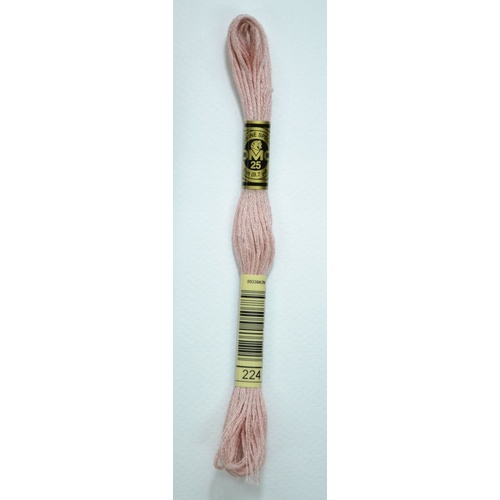DMC Stranded Cotton #224 Very Light Shell Pink Hand Embroidery Floss 8m Skein