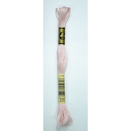 DMC Stranded Cotton #225 Ultra Very Light Shell Pink Hand Embroidery Floss 8m Skein