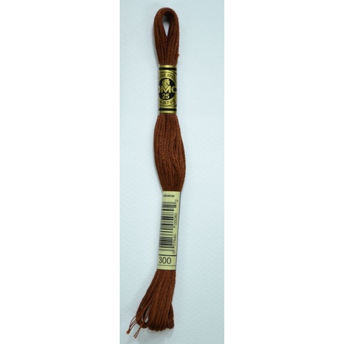 DMC Stranded Cotton #300 Very Dark Mahogany Hand Embroidery Floss 8m Skein