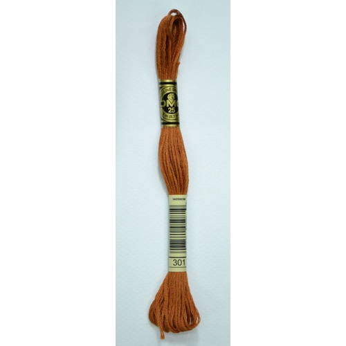 DMC Stranded Cotton #301 Medium Mahogany Hand Embroidery Floss 8m Skein
