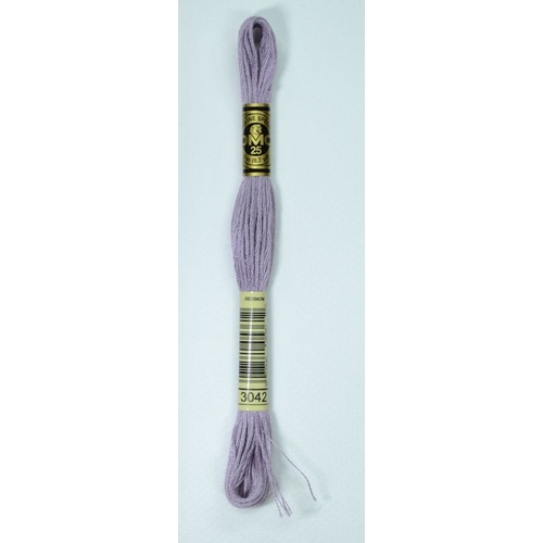 DMC Stranded Cotton #3042 Light Antique Violet Hand Embroidery Floss 8m Skein