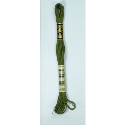 DMC Stranded Cotton #3051 Dark Green Gray Hand Embroidery Floss 8m Skein