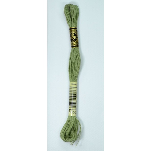 DMC Stranded Cotton #3052 Medium Green Gray Hand Embroidery Floss 8m Skein