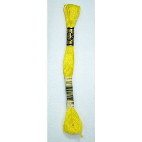 DMC Stranded Cotton #307 Lemon Hand Embroidery Floss 8m Skein