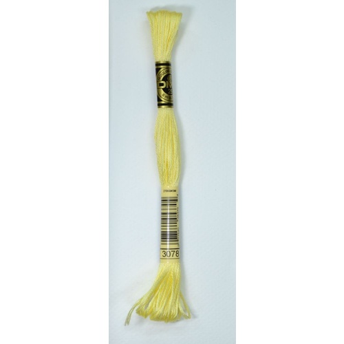 DMC Stranded Cotton #3078 Very Light Golden Yellow Hand Embroidery Floss 8m Skein