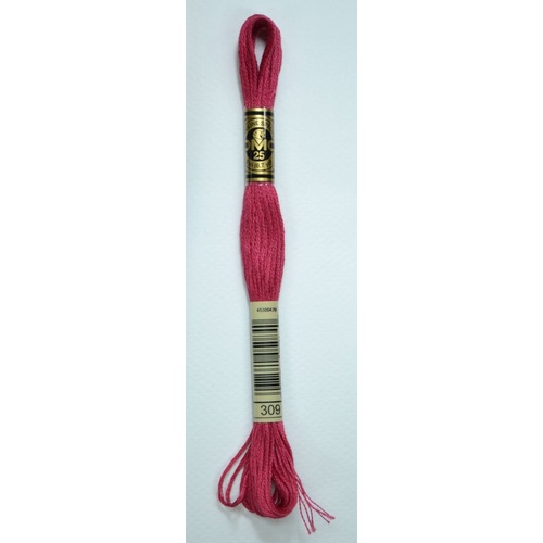 DMC Stranded Cotton #309 Dark Rose Hand Embroidery Floss 8m Skein