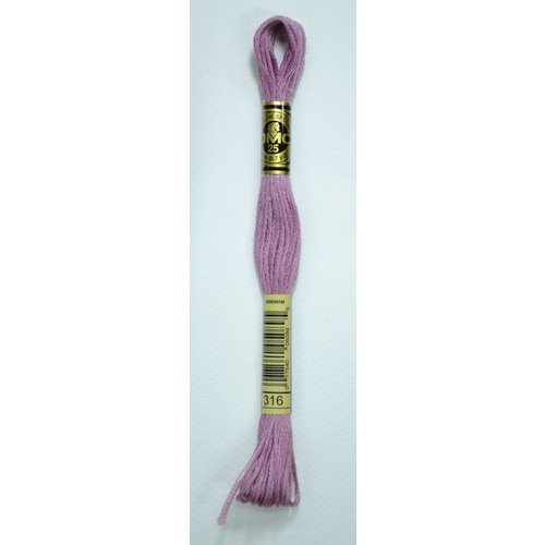 DMC Stranded Cotton #316 Medium Antique Mauve Hand Embroidery Floss 8m Skein