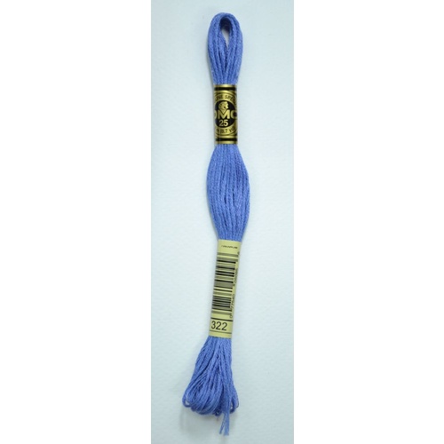 DMC Stranded Cotton #322 Dark Baby Blue Hand Embroidery Floss 8m Skein