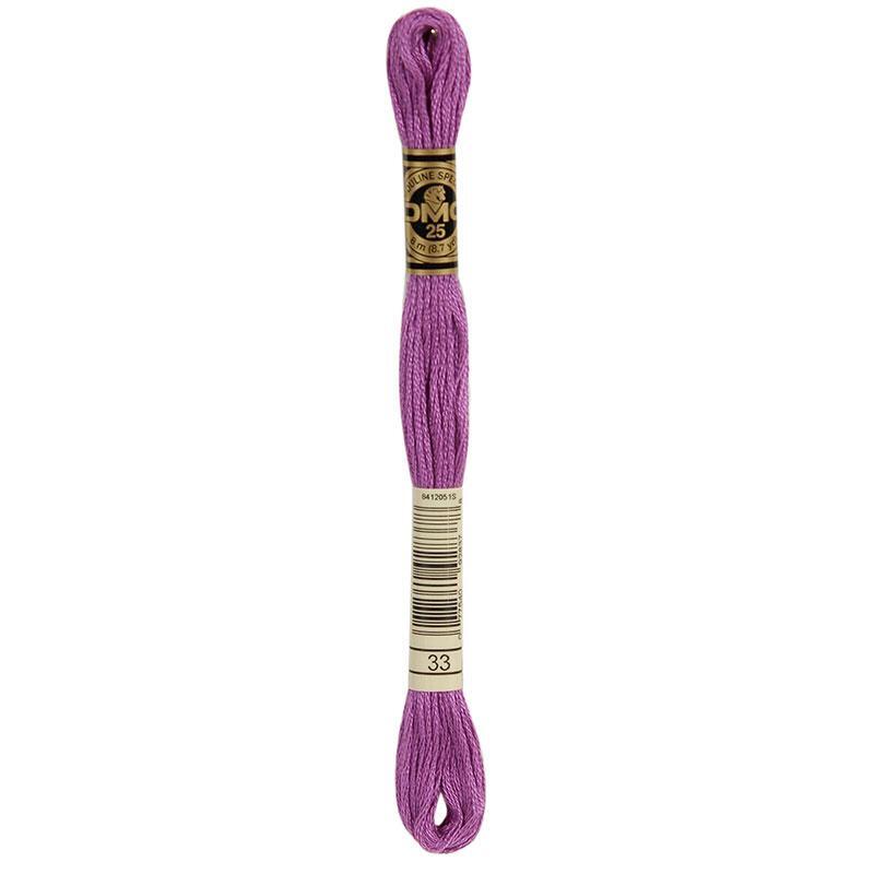 DMC Stranded Cotton #33 Heliotrope Hand Embroidery Floss 8m Skein
