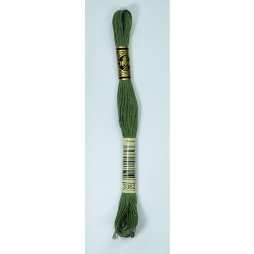 DMC Stranded Cotton #3362 Dark Pine Green Hand Embroidery Floss 8m Skein