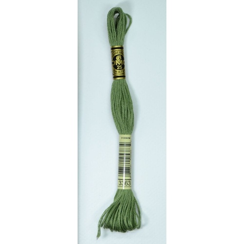 DMC Stranded Cotton #3363 Medium Pine Green Hand Embroidery Floss 8m Skein