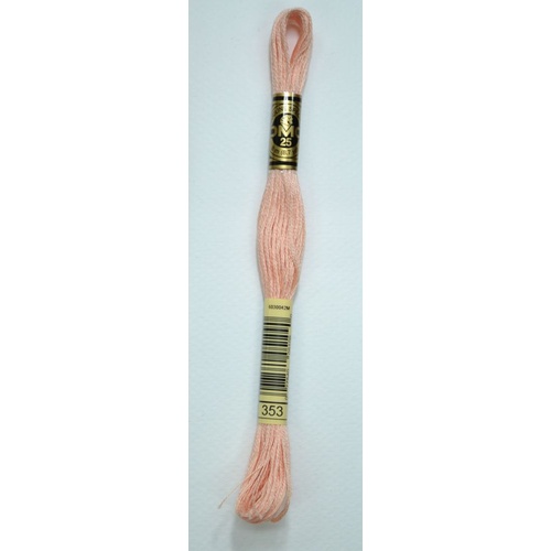 DMC Stranded Cotton #353 Peach Hand Embroidery Floss 8m Skein