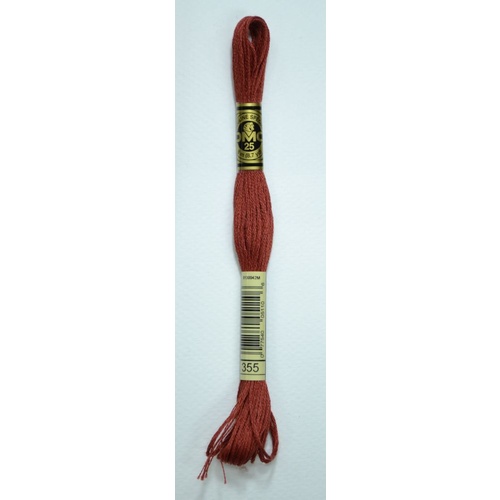 DMC Stranded Cotton #355 Dark Terra Cotta Hand Embroidery Floss 8m Skein