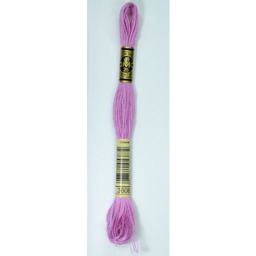 DMC Stranded Cotton #3608 Very Light Plum Hand Embroidery Floss 8m Skein