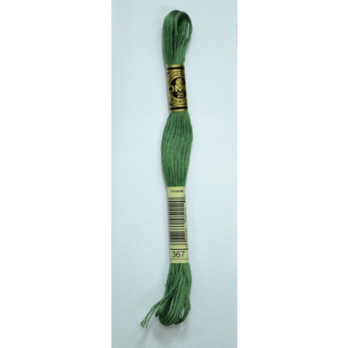 DMC Stranded Cotton #367 Dark Pistachio Green Hand Embroidery Floss 8m Skein