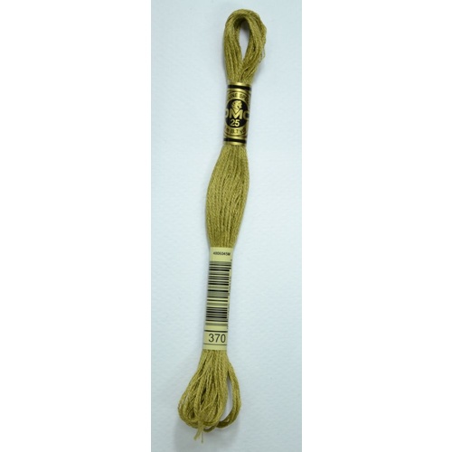 DMC Stranded Cotton #370 Medium Mustard Hand Embroidery Floss 8m Skein