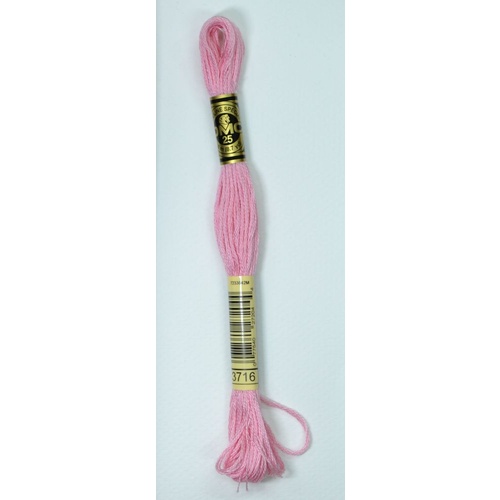 DMC Stranded Cotton #3716 Very Light Dusty Rose Hand Embroidery Floss 8m Skein
