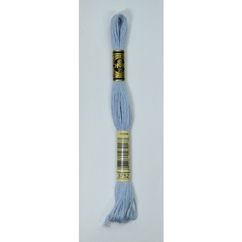 DMC Stranded Cotton #3752 Very Light Antique Blue Hand Embroidery Floss 8m Skein