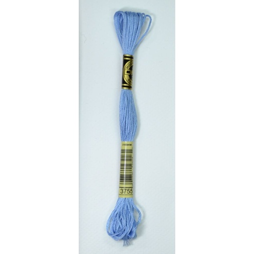 DMC Stranded Cotton #3755 Baby Blue Hand Embroidery Floss 8m Skein