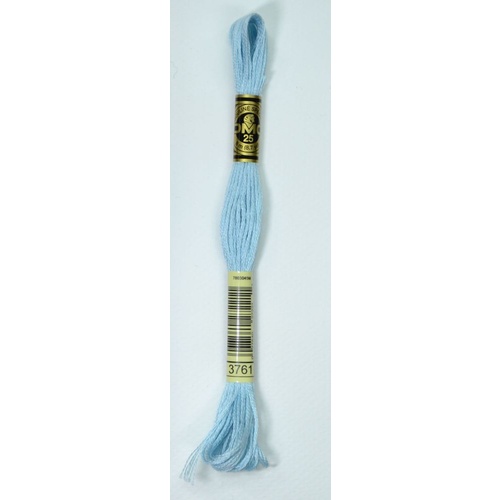 DMC Stranded Cotton #3761 Light Sky Blue Hand Embroidery Floss 8m Skein