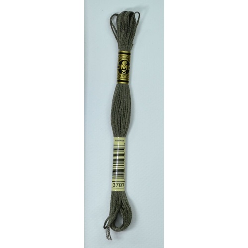 DMC Stranded Cotton #3787 Dark Brown Gray Hand Embroidery Floss 8m Skein