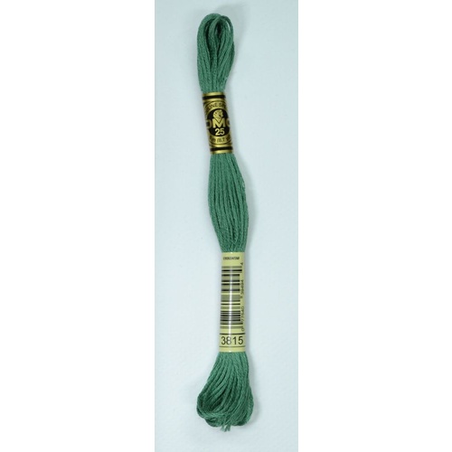 DMC Stranded Cotton #3815 Dark Celadon Green Hand Embroidery Floss 8m Skein